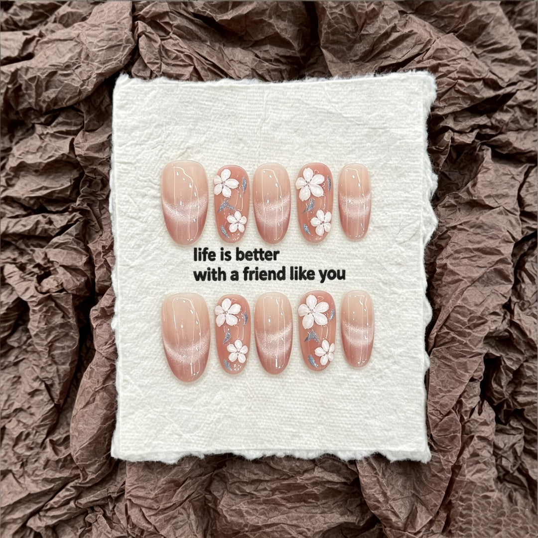 Floral Design Press-On Nail Set  1791773741