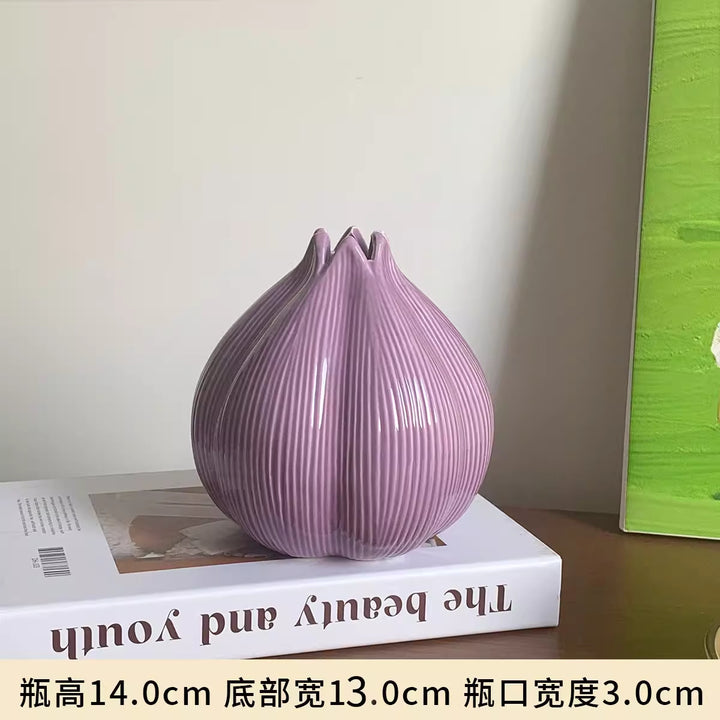 Dekorative gerippte Keramik-Kunstvase