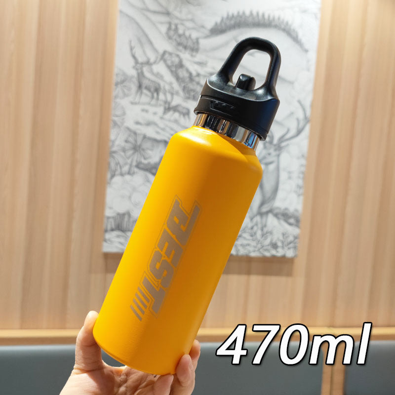 Damen nachhaltige Edelstahltrinkflasche mit auslaufsicherem Deckel und Griff Karnz