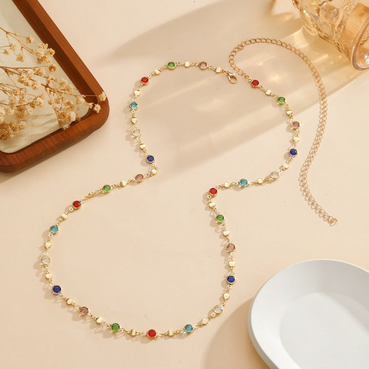 Bunte Edelstein Brillen Kette Karnz