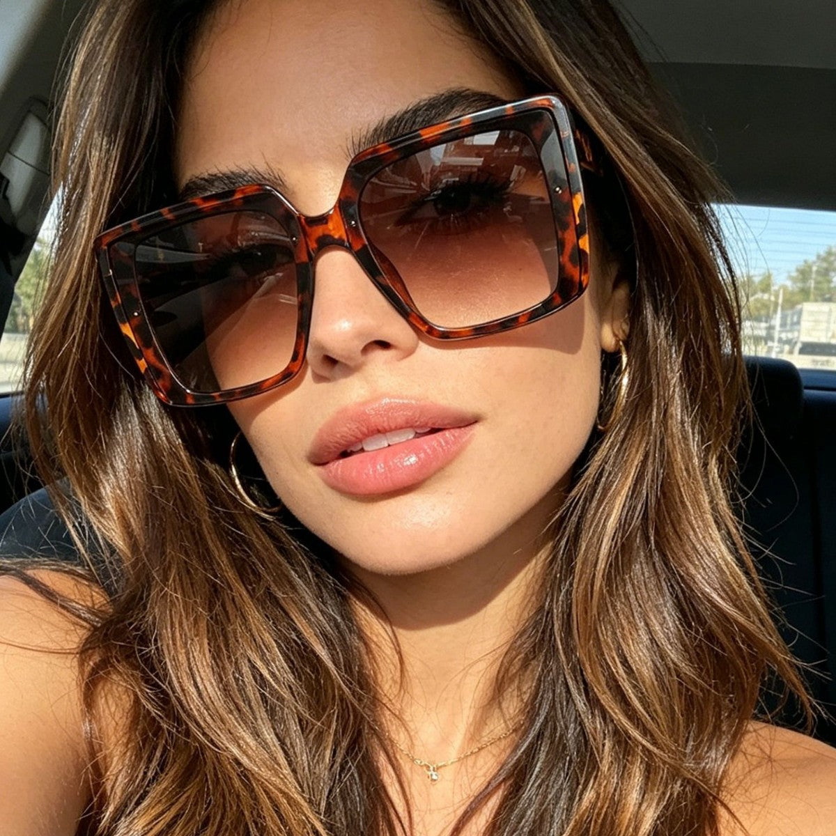 Damen oversized Sonnenbrille im trendigen Quadratdesign Karnz