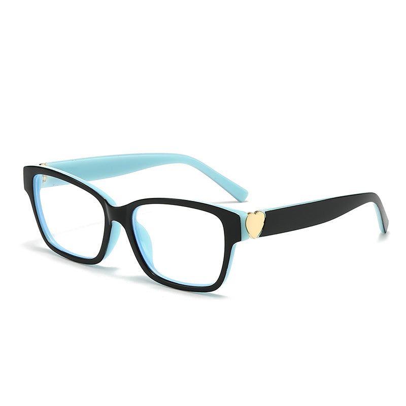 Damen modische quadratische Sonnenbrille mit Herz-Akzenten Karnz