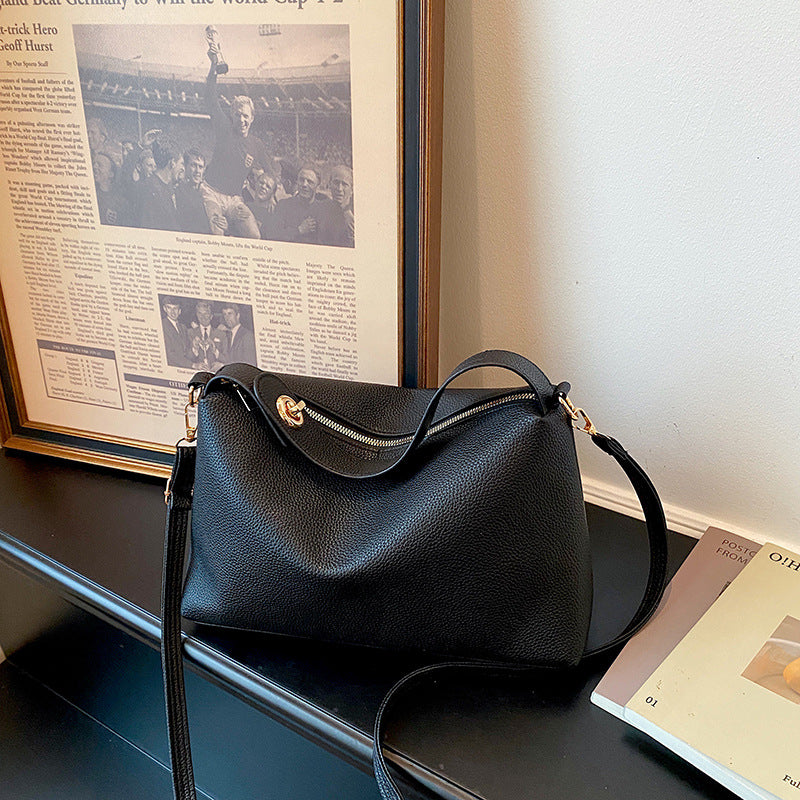 Texturierte Leder Crossbody-Tasche