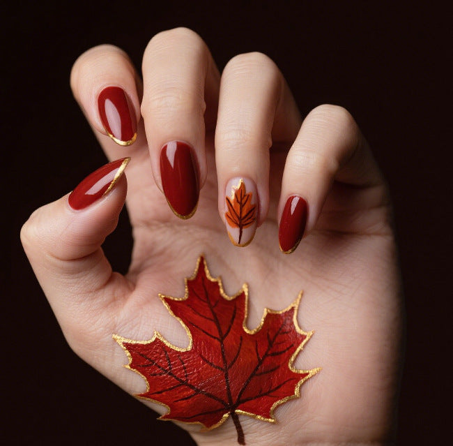 Künstlerische Herbst-Nagelkunst-Verstärkungen Karnz