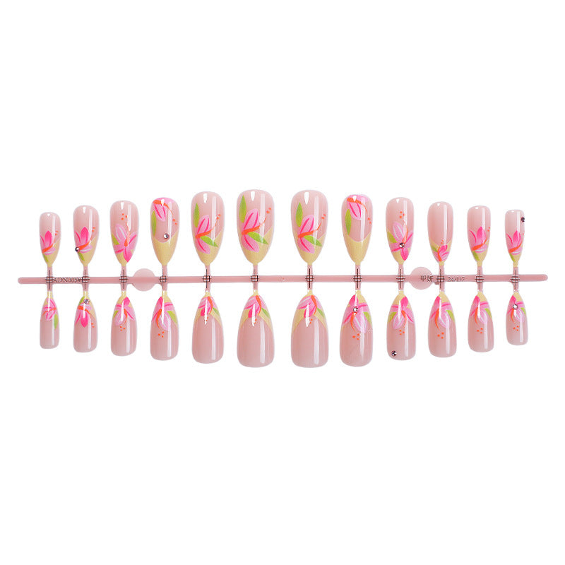 Blumenmuster Press-On Nagelkunst Karnz