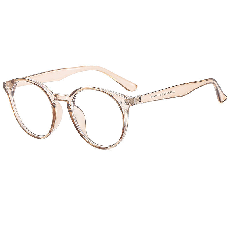 Damen modische runde Sonnenbrille mit transparentem Rahmen und UV-Schutz Karnz