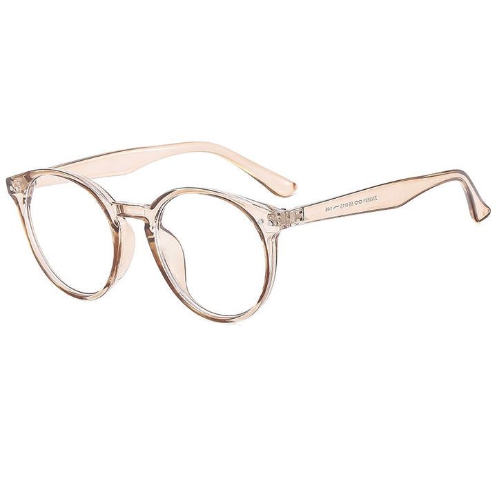 Damen modische runde Sonnenbrille mit transparentem Rahmen und UV-Schutz Karnz