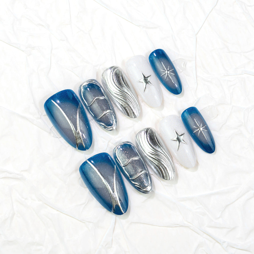 Himmelsthema Press-On Nagelkunst Set