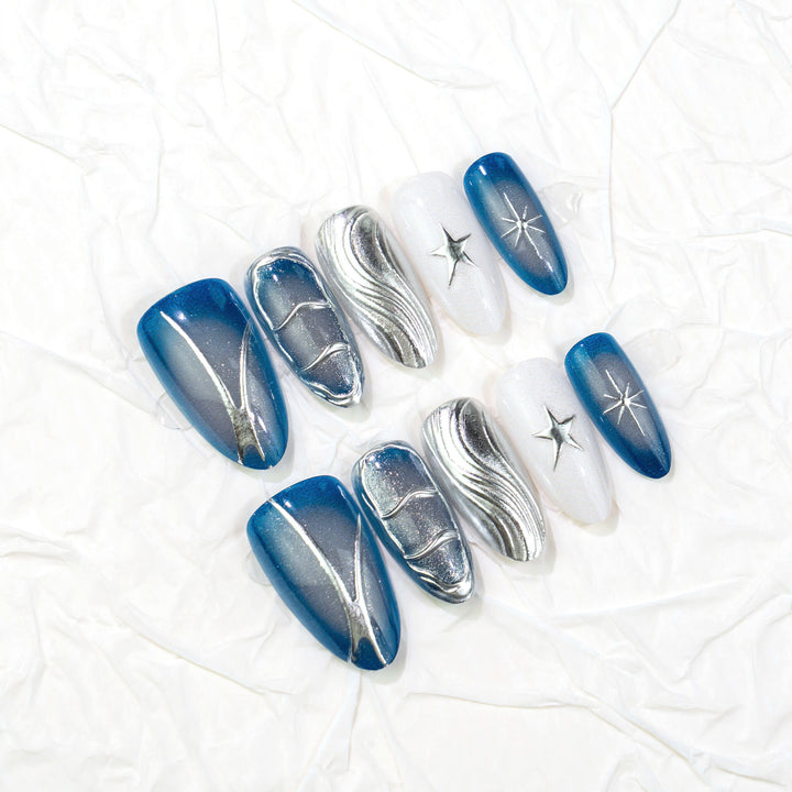 Himmelsthema Press-On Nagelkunst Set
