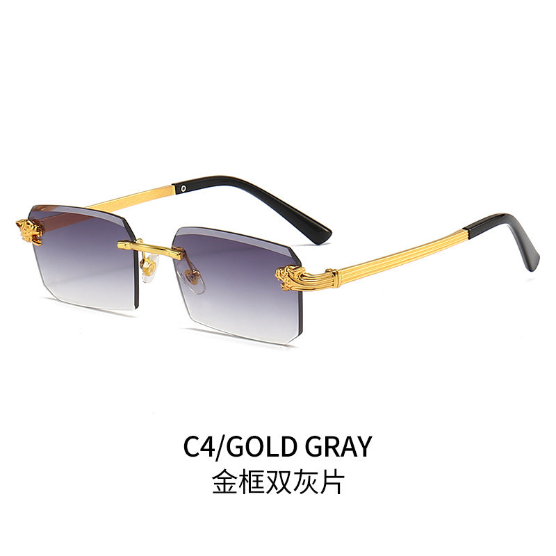 Damen Modische Sonnenbrille mit facettiertem Rahmen und luxuriösen Akzenten Karnz