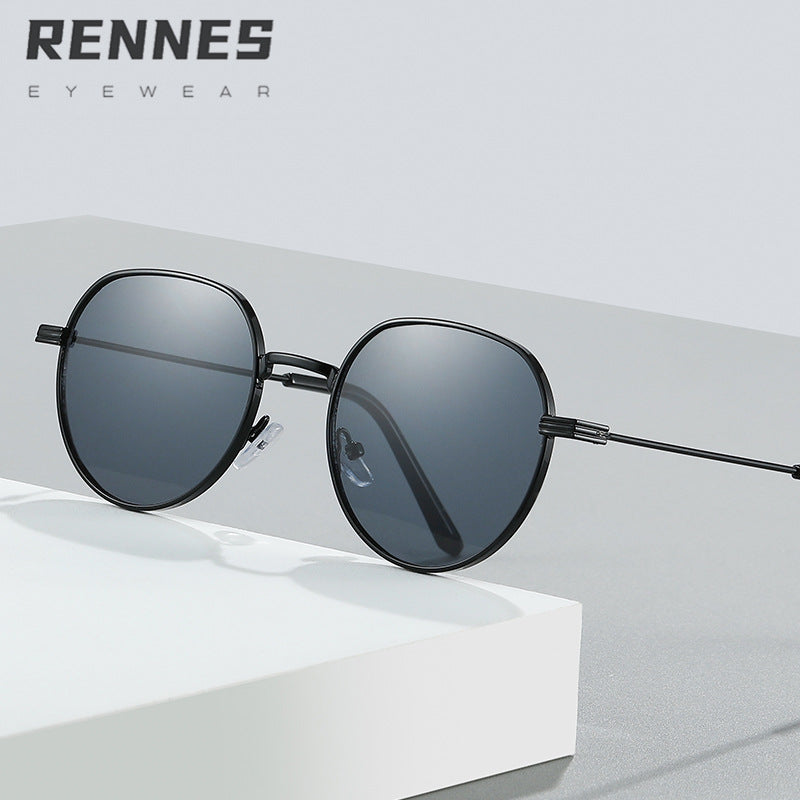 Damen Stilvolle runde Designermode Sonnenbrille Karnz