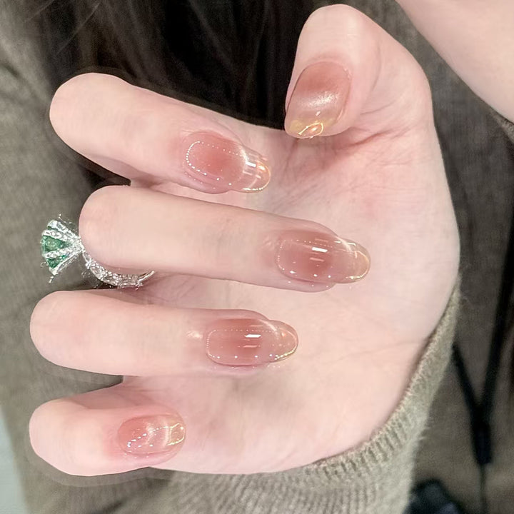 Elegante Glänzende Press-On Nagelverlängerungen Karnz