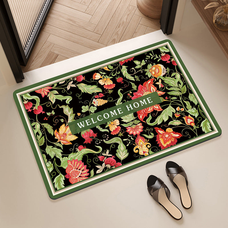 Vintage Floral Pattern Badmatte Karnz