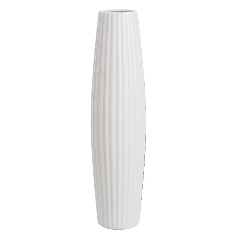 Elegante gerippte keramische Bodenvase Karnz