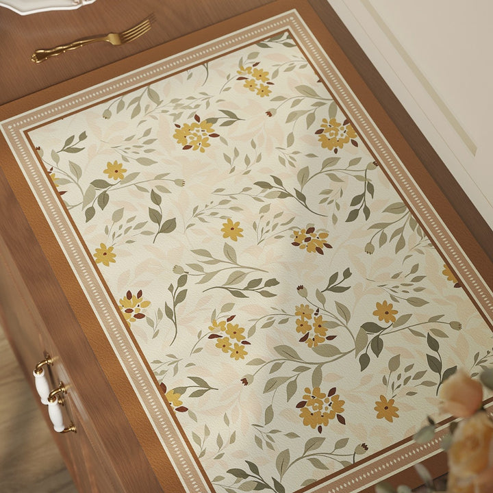 Decorative Floral Vinyl Countertop and Cabinet Runner Mat