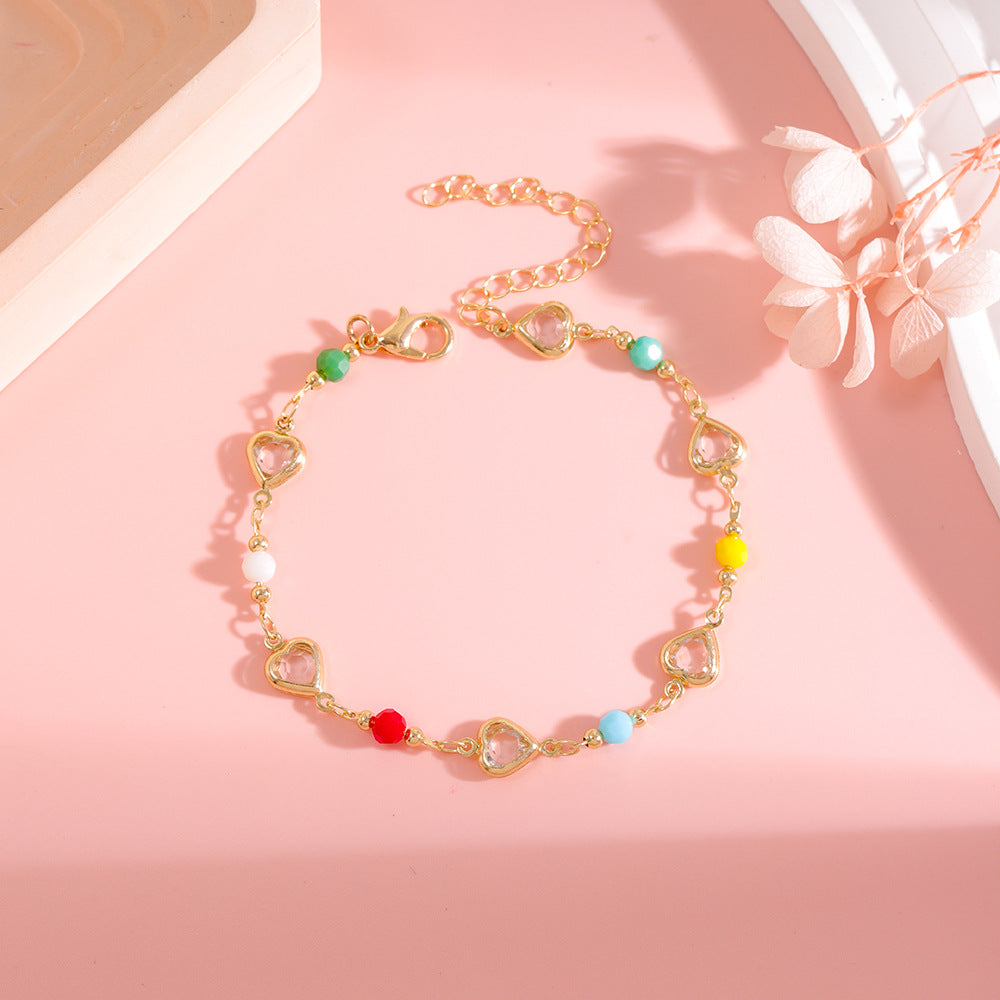 Buntes Herz Charm Armband Karnz