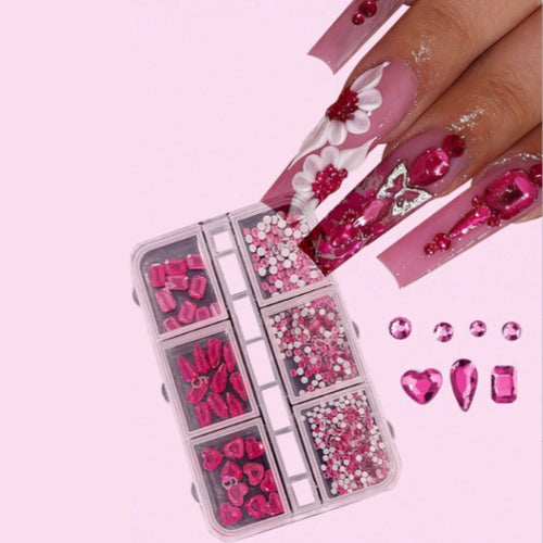 Dekorative Nagelkunst Strass Stein Set