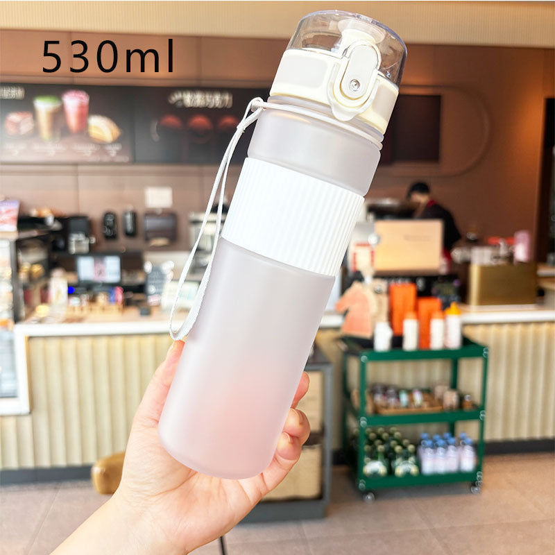 Damen praktische und auslaufsichere Trinkflasche mit integriertem Trageband Karnz