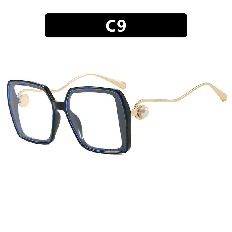 Damen modische quadratische Brille mit elegantem Metallrahmen und einzigartigen Akzenten Karnz