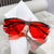 Damen futuristische Sonnenbrille mit elegantem transparente Rahmen Karnz