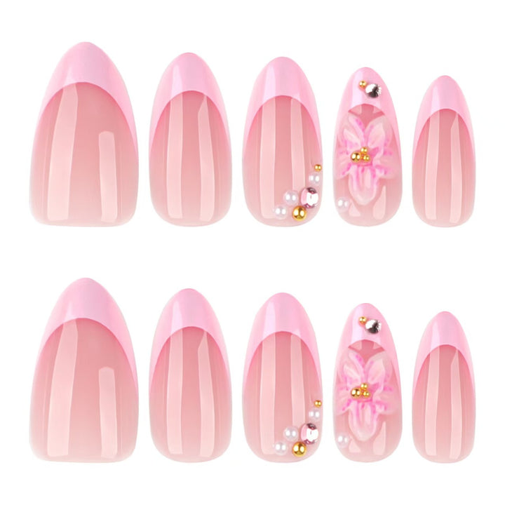 Press-On Nail Art Set mit floralen Verzierungen Karnz