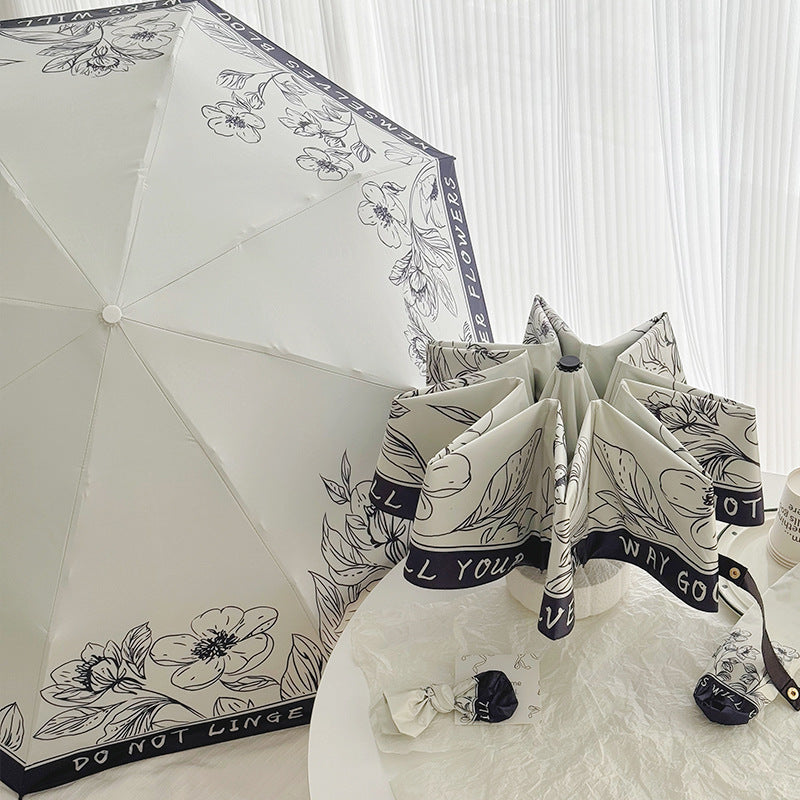 Damen Faltbarer Regenschirm mit kreativem Kunstdesign Karnz