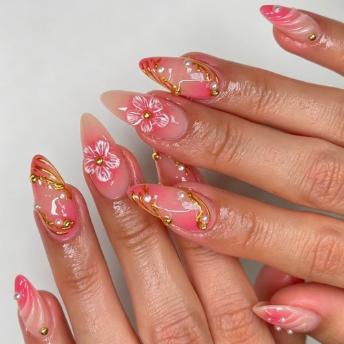Künstlerische florale Nagelverstärkungen 1790638464