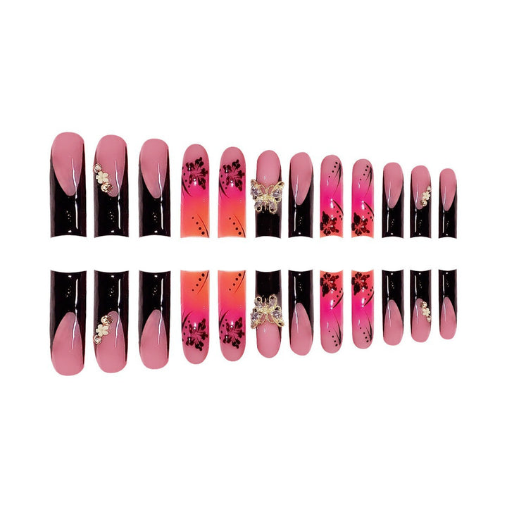 Glamouröse Florale Nagelkunstverlängerungen Karnz