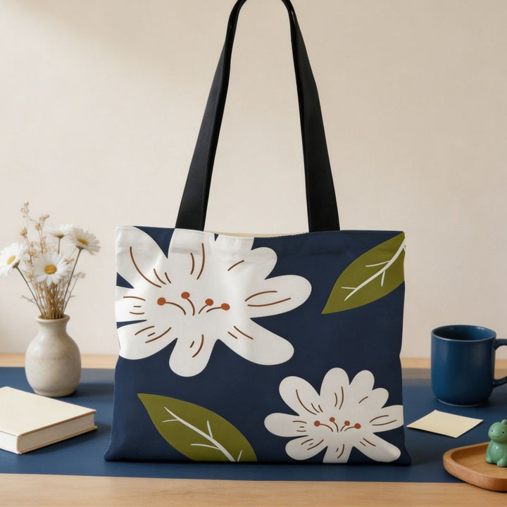 Blumenmuster Canvas Tote Bag