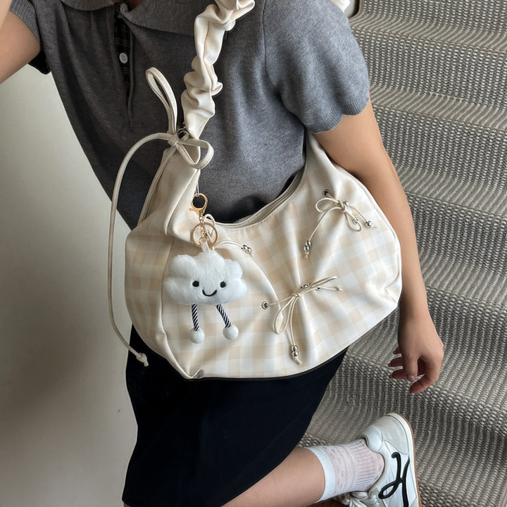 Moderne Raffung Griff Schultertasche