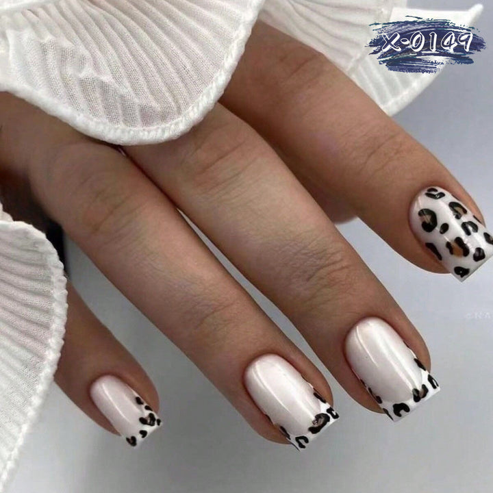 Elegantes Leopardenmuster Nagel Kunst Set