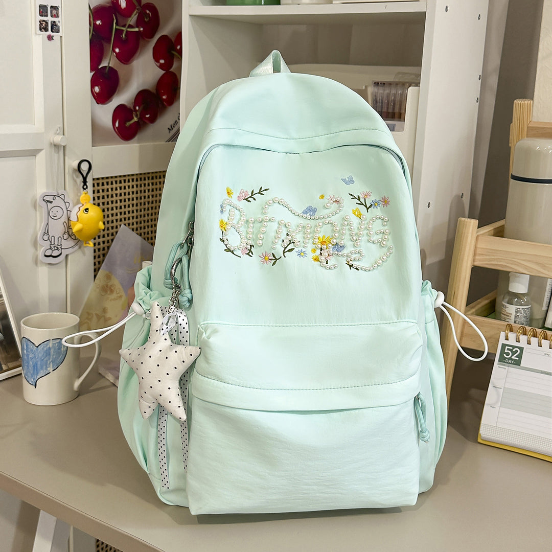 Bestickter Blumenmuster-Rucksack
