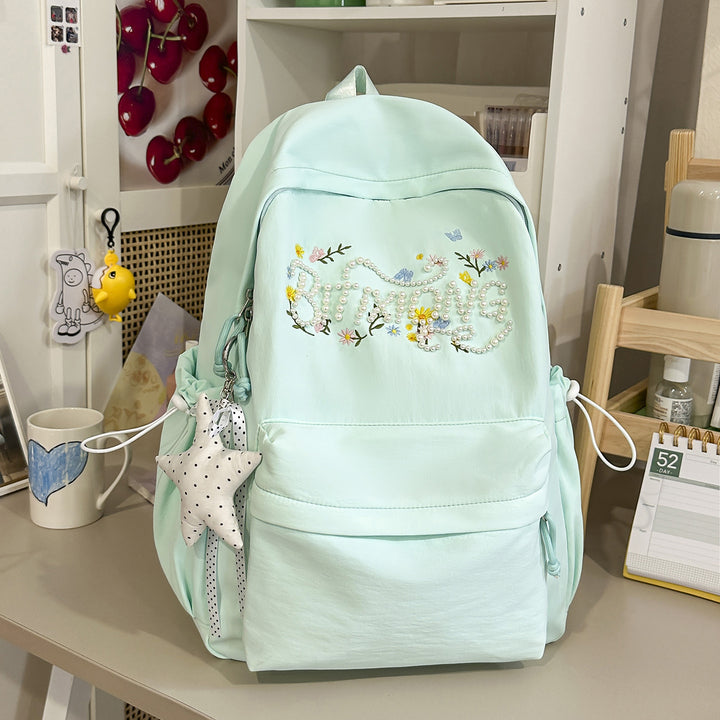 Bestickter Blumenmuster-Rucksack