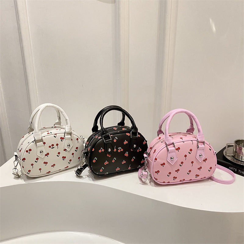 Verspielte Kirschen-Print-Handtasche Karnz