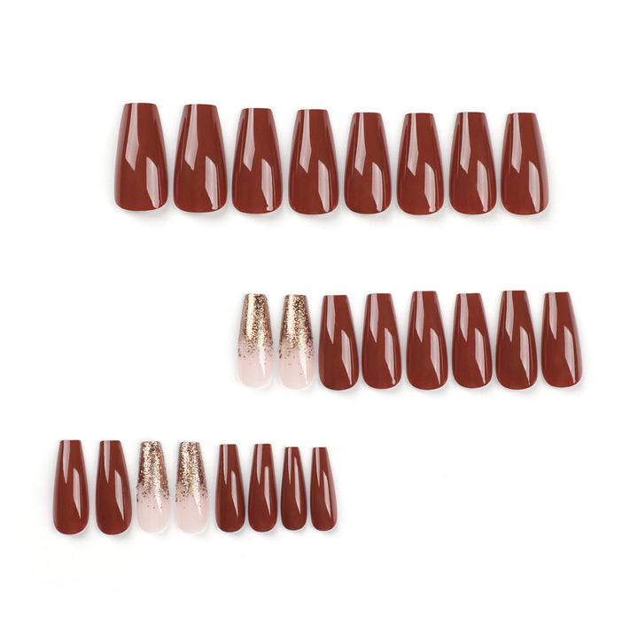 Künstliche Acryl-Nägel mit eleganten Glitzerakzenten und kreativen Designs Karnz