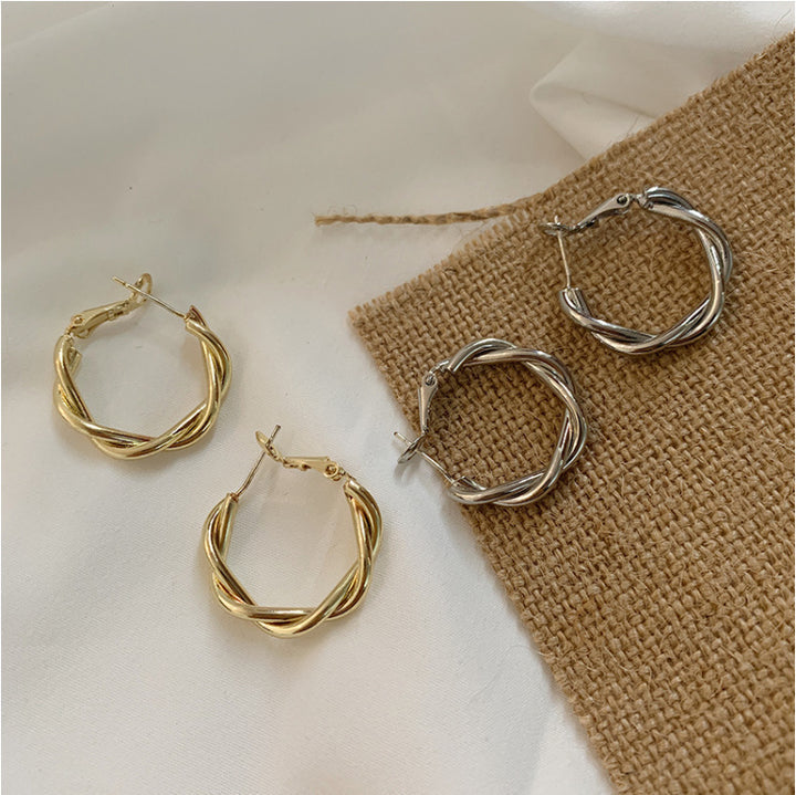 Elegante Spiral-Ohrringe Aus Hochwertigem Metall Karnz