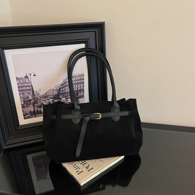 Wildleder-Finish Alltag Handtasche