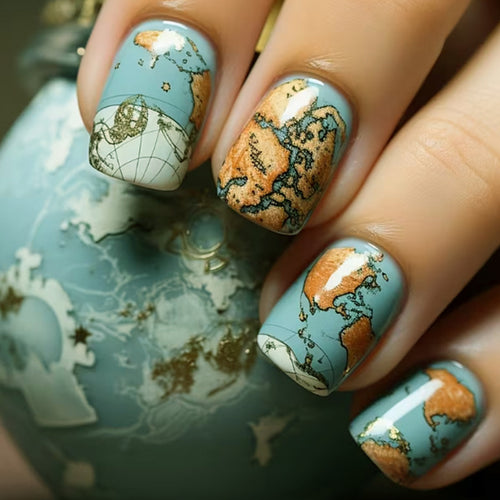 Künstlerisch Karten-inspirierte Nagelkunst Karnz