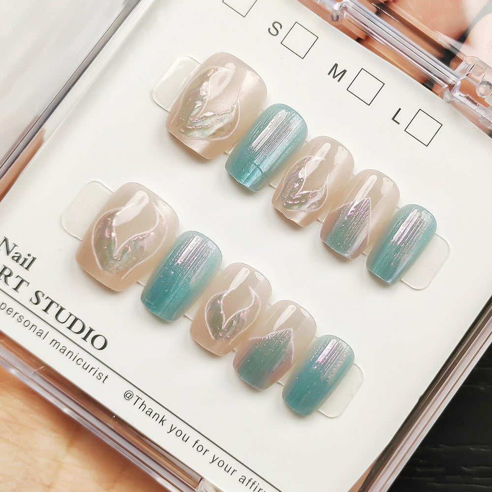 Glamouröse Kunstfingernägel mit Holographischem Effekt Karnz