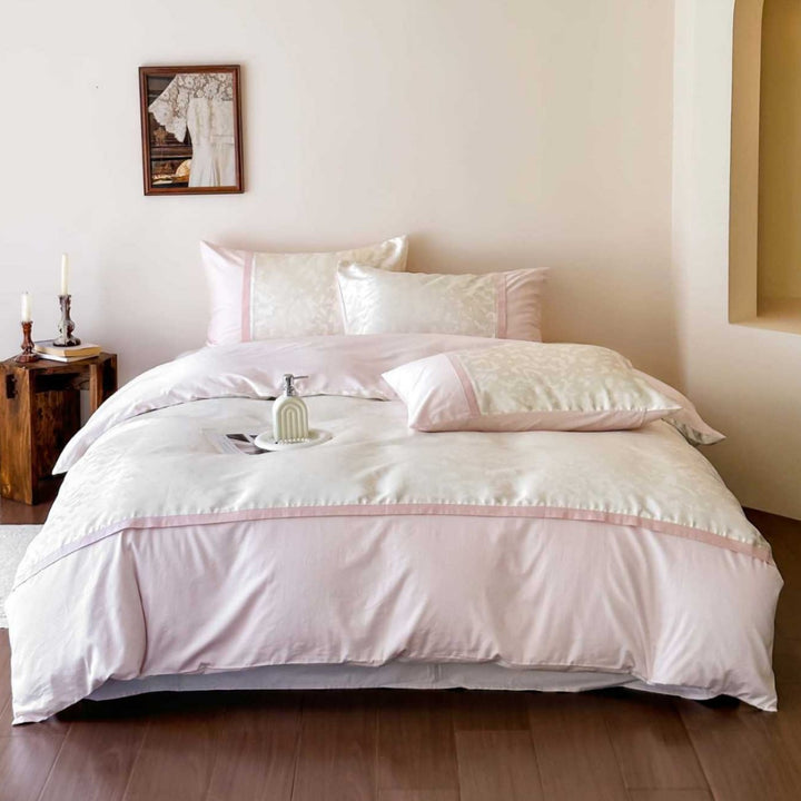 Hotel-Style Geb brushed Baumwolle Bettbezug Set mit strukturiertem Stepppanel und kontrastierendem Rand