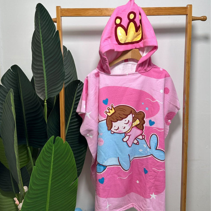 Kinder Haifisch-Design Kapuzenhandtuch Poncho Karnz
