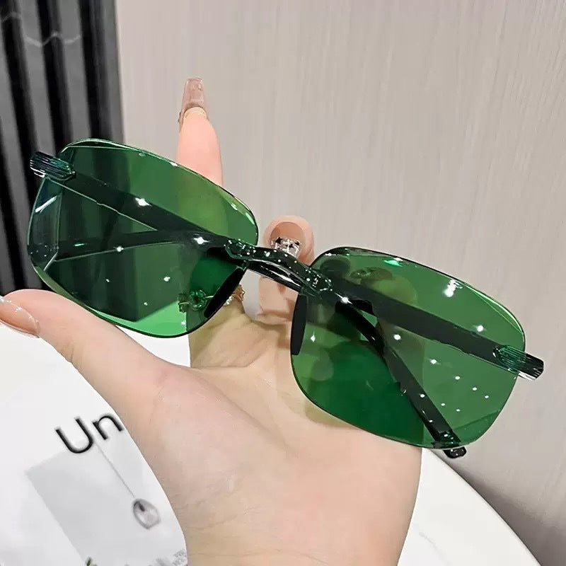Moderne oversized rechteckige Sonnenbrille Karnz