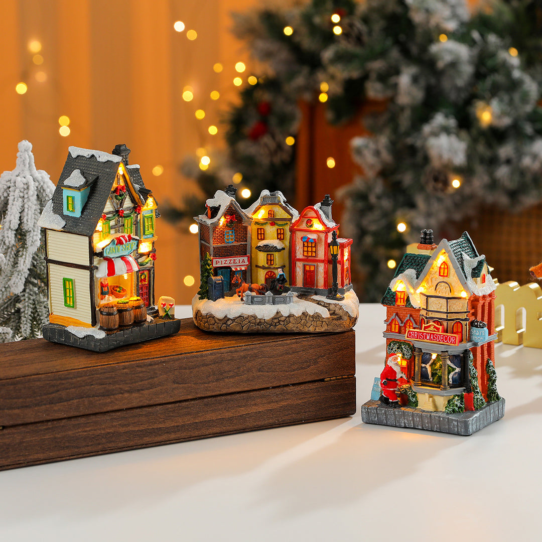 LED Beleuchtete Weihnachts-Candy-Shop-Figurine Karnz