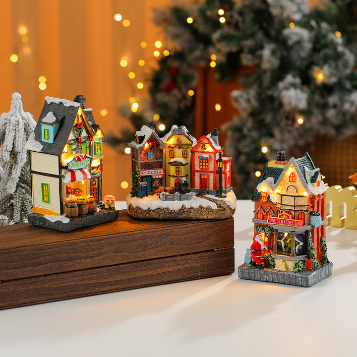 LED Beleuchtete Weihnachts-Candy-Shop-Figurine Karnz