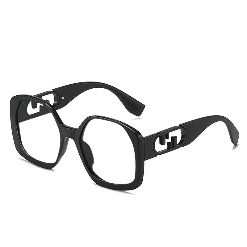 Damen oversized Sonnenbrille mit extravagantem geometrischen Rahmen und eleganten Akzenten Karnz