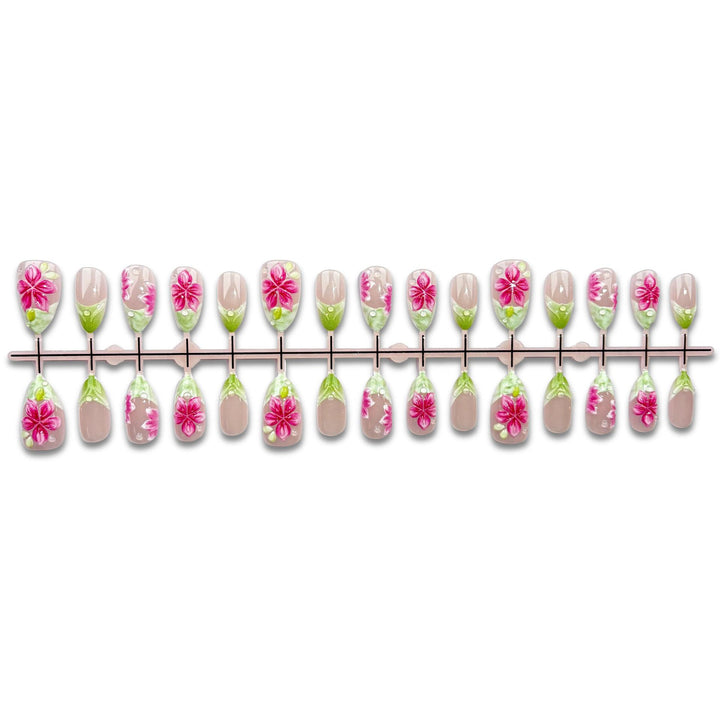 Florale Kunst Druck Nägel Set