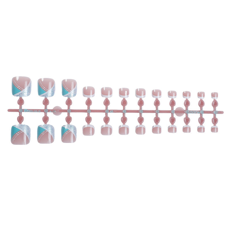 Stylisches Gel Press-On Nail Set mit geometrischem Design Karnz