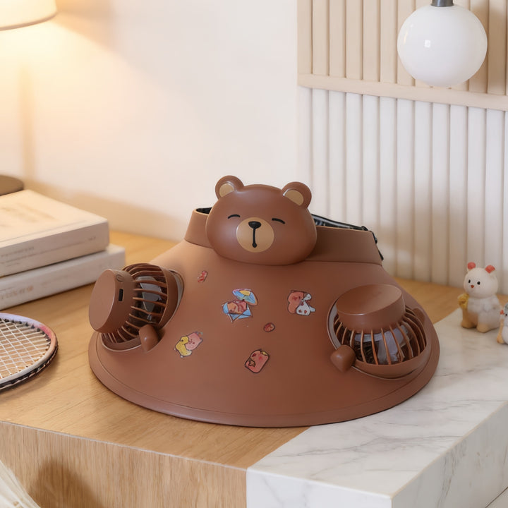 Damen Tragbarer Tischventilator mit doppeltem Gebläse und kreativem Tierdesign Karnz