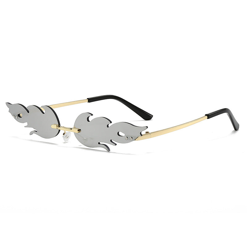 Damen extravagante Sonnenbrille im kreativen Flammendesign Karnz