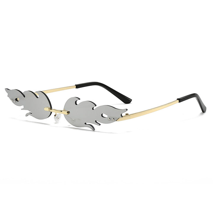 Damen extravagante Sonnenbrille im kreativen Flammendesign Karnz